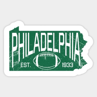 Philadelphia PA Football - White Sticker